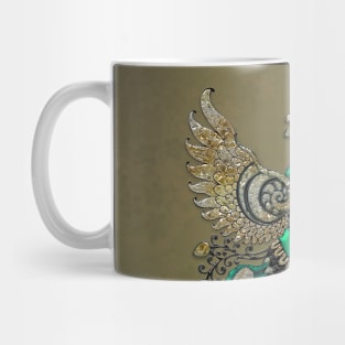 Beautiful elegant peacock in green colors Mug